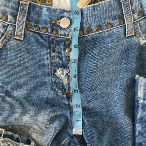 Dolce & Gabbana Vintage Y2K Jeans 42 Bootcut Flare Low Rise Embroidery Studs - Picture 14 of 16